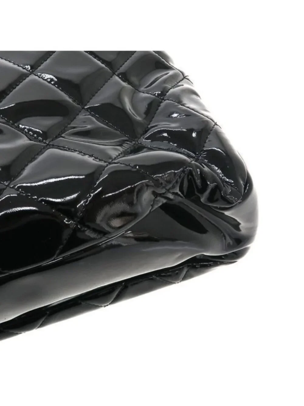 Chanel Patent Chain Shoulder Bag Black